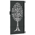 vidaXL Poartă de grădină Negru 100 x 200 cm Oțel vopsit în pulbere