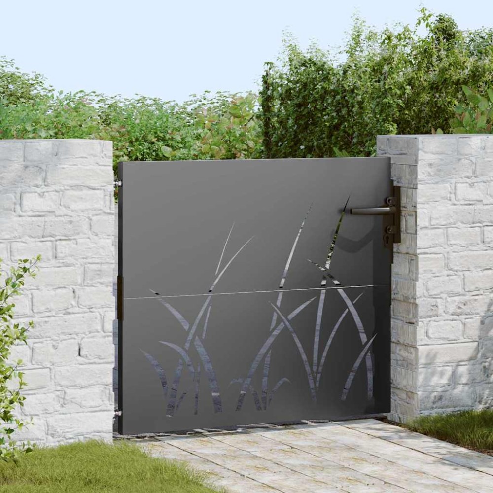 vidaXL Poartă de grădină Negru 105 x 100 cm Oțel vopsit în pulbere