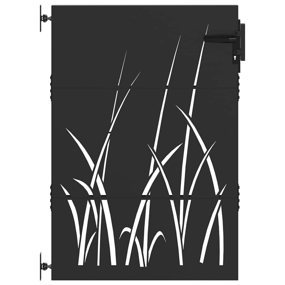 vidaXL Poartă de grădină Negru 105 x 150 cm Oțel vopsit în pulbere