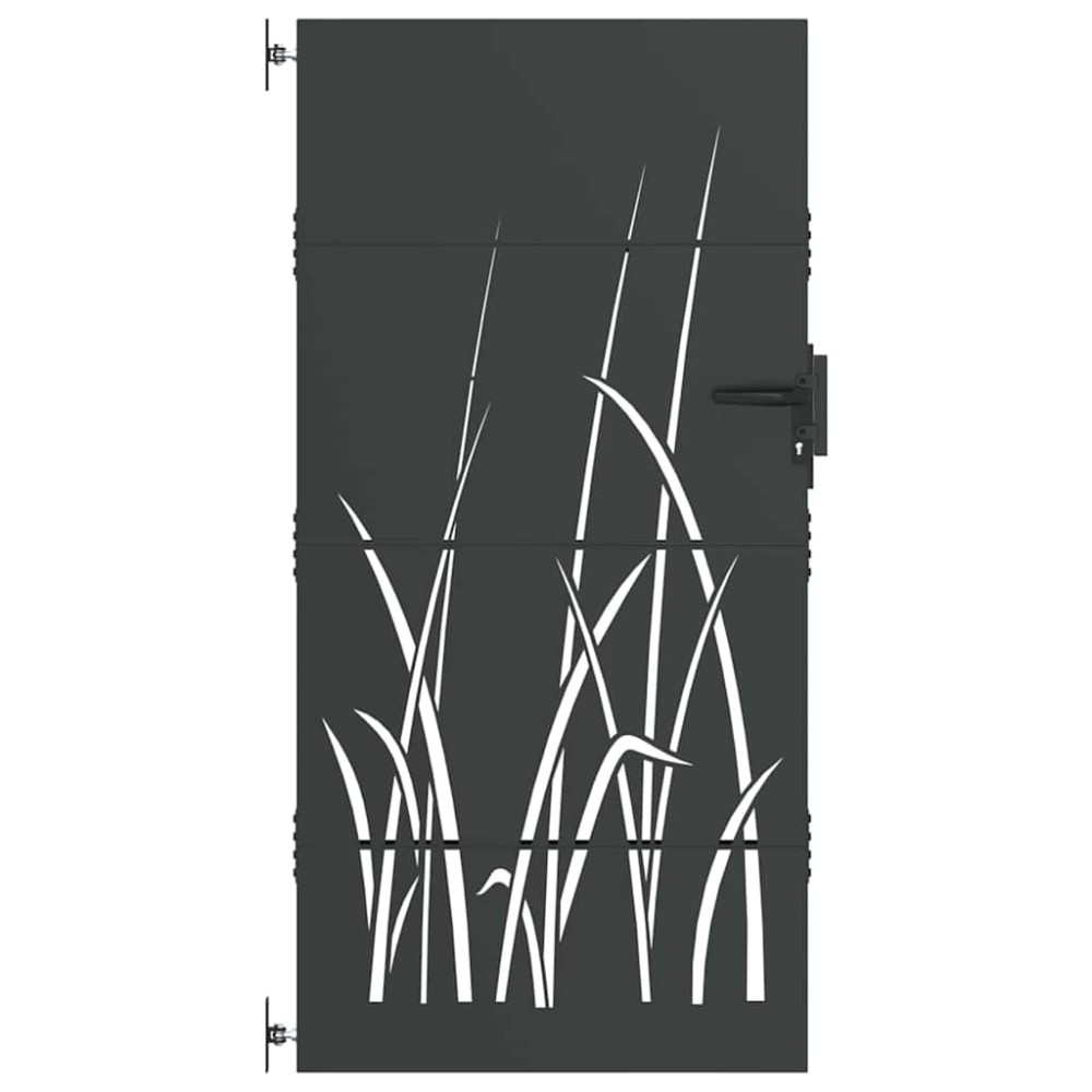 vidaXL Poartă de grădină Negru 105 x 175 cm Oțel vopsit în pulbere