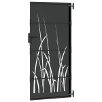 vidaXL Poartă de grădină Negru 105 x 175 cm Oțel vopsit în pulbere