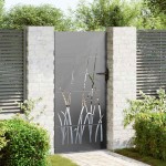 vidaXL Poartă de grădină Negru 105 x 200 cm Oțel vopsit în pulbere