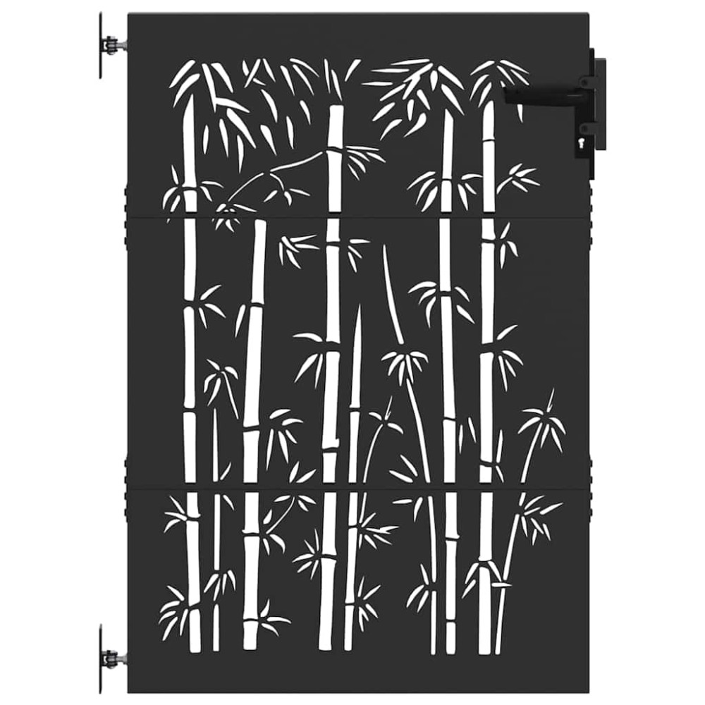 vidaXL Poartă de grădină Negru 105 x 125 cm Oțel vopsit în pulbere