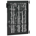 vidaXL Poartă de grădină Negru 105 x 125 cm Oțel vopsit în pulbere