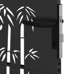 vidaXL Poartă de grădină Negru 105 x 125 cm Oțel vopsit în pulbere
