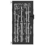 vidaXL Poartă de grădină Negru 105 x 175 cm Oțel vopsit în pulbere