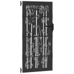 vidaXL Poartă de grădină Negru 105 x 200 cm Oțel vopsit în pulbere
