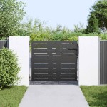 vidaXL Poartă de grădină Negru 105 x 100 cm Oțel vopsit în pulbere