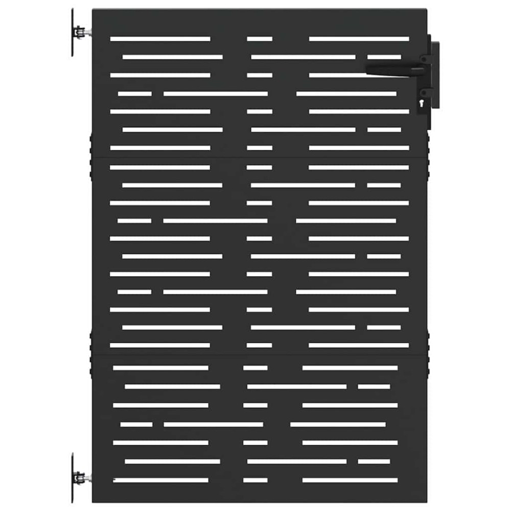 vidaXL Poartă de grădină Negru 105 x 125 cm Oțel vopsit în pulbere