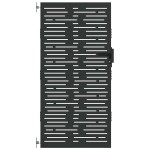 vidaXL Poartă de grădină Negru 105 x 175 cm Oțel vopsit în pulbere