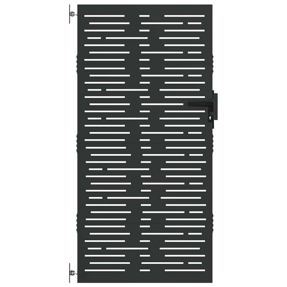 vidaXL Poartă de grădină Negru 105 x 200 cm Oțel vopsit în pulbere
