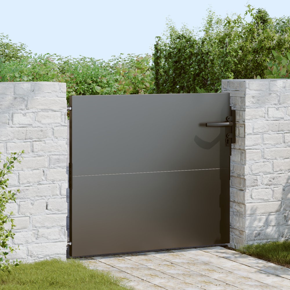 vidaXL Poartă de grădină Negru 105 x 100 cm Oțel vopsit în pulbere