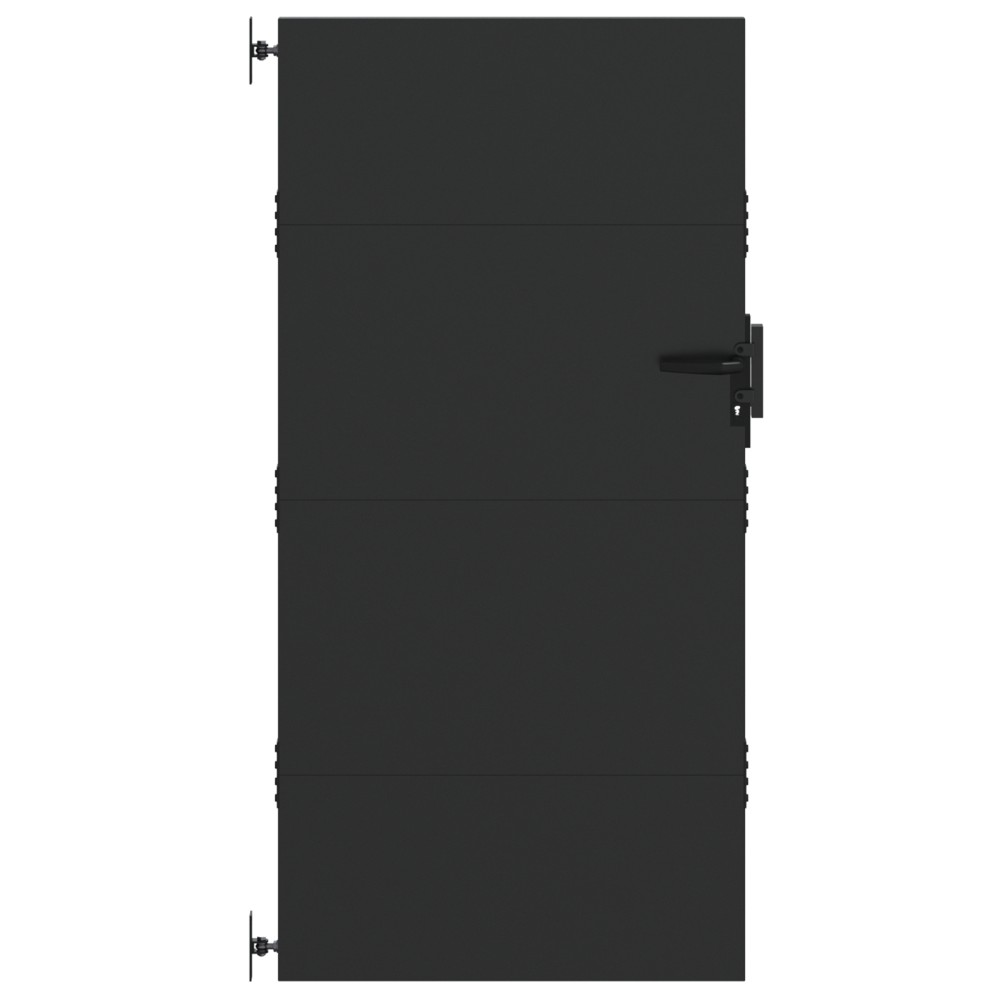 vidaXL Poartă de grădină Negru 105 x 175 cm Oțel vopsit în pulbere