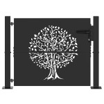 vidaXL Poartă de grădină Negru 105 x 100 cm Oțel vopsit în pulbere