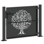 vidaXL Poartă de grădină Negru 105 x 100 cm Oțel vopsit în pulbere