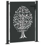 vidaXL Poartă de grădină Negru 105 x 150 cm Oțel vopsit în pulbere vidaXL Poartă de grădină Negru 105 x 150 cm Oțel vopsit în pulbere