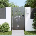 vidaXL Poartă de grădină Negru 105 x 175 cm Oțel vopsit în pulbere vidaXL Poartă de grădină Negru 105 x 175 cm Oțel vopsit în pulbere
