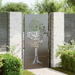 vidaXL Poartă de grădină Negru 105 x 200 cm Oțel vopsit în pulbere