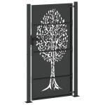 vidaXL Poartă de grădină Negru 105 x 200 cm Oțel vopsit în pulbere