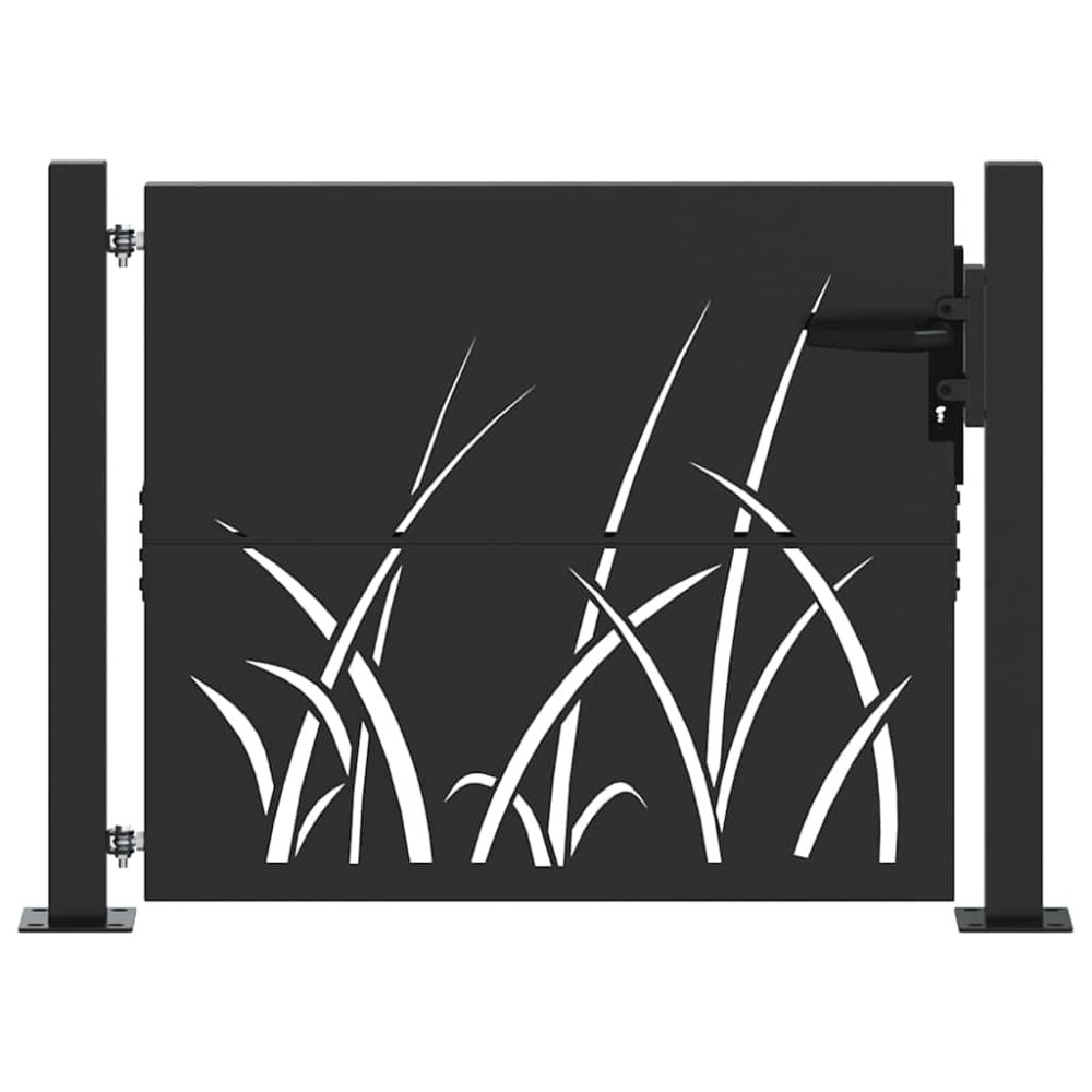 vidaXL Poartă de grădină Negru 105 x 100 cm Oțel vopsit în pulbere