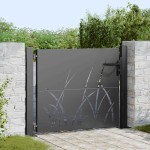 vidaXL Poartă de grădină Negru 105 x 100 cm Oțel vopsit în pulbere
