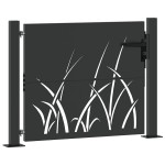 vidaXL Poartă de grădină Negru 105 x 100 cm Oțel vopsit în pulbere