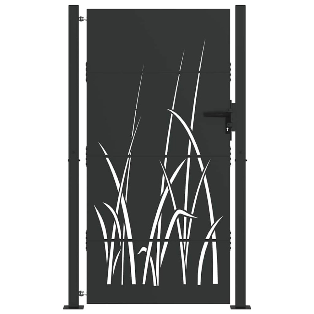 vidaXL Poartă de grădină Negru 105 x 175 cm Oțel vopsit în pulbere