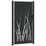 vidaXL Poartă de grădină Negru 105 x 175 cm Oțel vopsit în pulbere