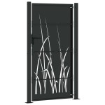 vidaXL Poartă de grădină Negru 105 x 175 cm Oțel vopsit în pulbere