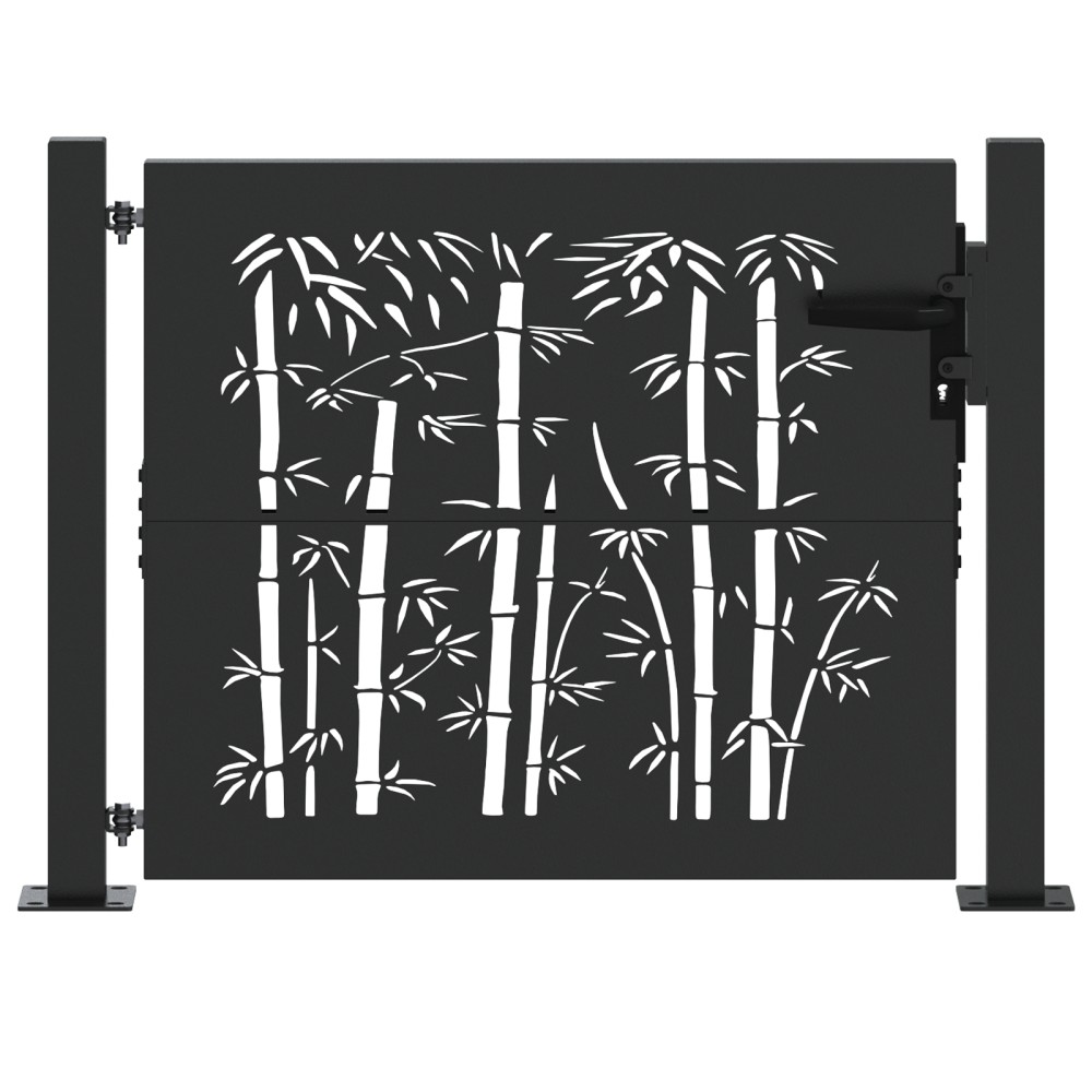 vidaXL Poartă de grădină Negru 105 x 100 cm Oțel vopsit în pulbere