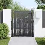 vidaXL Poartă de grădină Negru 105 x 150 cm Oțel vopsit în pulbere