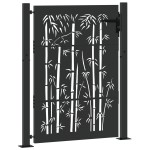 vidaXL Poartă de grădină Negru 105 x 150 cm Oțel vopsit în pulbere