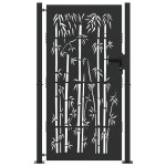 vidaXL Poartă de grădină Negru 105 x 175 cm Oțel vopsit în pulbere