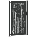 vidaXL Poartă de grădină Negru 105 x 200 cm Oțel vopsit în pulbere