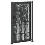 vidaXL Poartă de grădină Negru 105 x 200 cm Oțel vopsit în pulbere