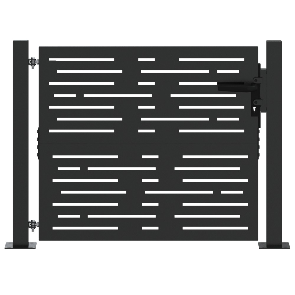 vidaXL Poartă de grădină Negru 105 x 100 cm Oțel vopsit în pulbere
