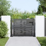 vidaXL Poartă de grădină Negru 105 x 100 cm Oțel vopsit în pulbere