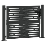 vidaXL Poartă de grădină Negru 105 x 100 cm Oțel vopsit în pulbere