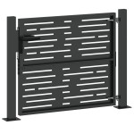 vidaXL Poartă de grădină Negru 105 x 100 cm Oțel vopsit în pulbere