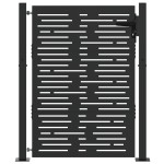 vidaXL Poartă de grădină Negru 105 x 125 cm Oțel vopsit în pulbere