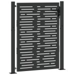 vidaXL Poartă de grădină Negru 105 x 125 cm Oțel vopsit în pulbere