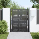 vidaXL Poartă de grădină Negru 105 x 150 cm Oțel vopsit în pulbere vidaXL Poartă de grădină Negru 105 x 150 cm Oțel vopsit în pulbere