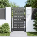 vidaXL Poartă de grădină Negru 105 x 200 cm Oțel vopsit în pulbere vidaXL Poartă de grădină Negru 105 x 200 cm Oțel vopsit în pulbere