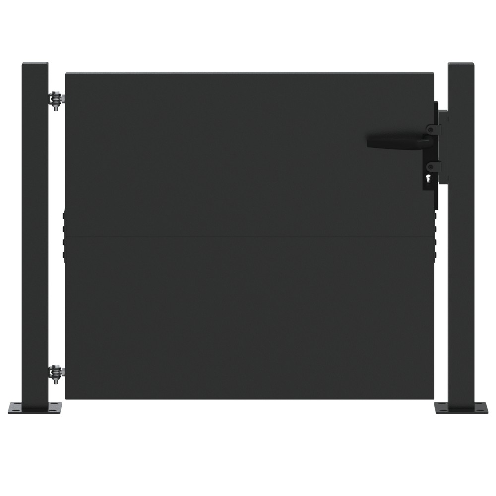 vidaXL Poartă de grădină Negru 105 x 100 cm Oțel vopsit în pulbere