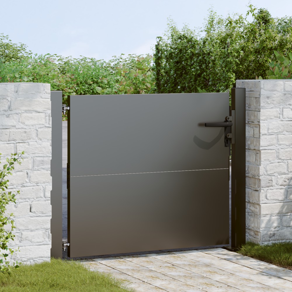 vidaXL Poartă de grădină Negru 105 x 100 cm Oțel vopsit în pulbere