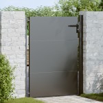 vidaXL Poartă de grădină Negru 105 x 125 cm Oțel vopsit în pulbere vidaXL Poartă de grădină Negru 105 x 125 cm Oțel vopsit în pulbere