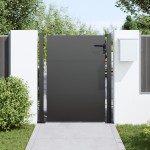vidaXL Poartă de grădină Negru 105 x 125 cm Oțel vopsit în pulbere vidaXL Poartă de grădină Negru 105 x 125 cm Oțel vopsit în pulbere