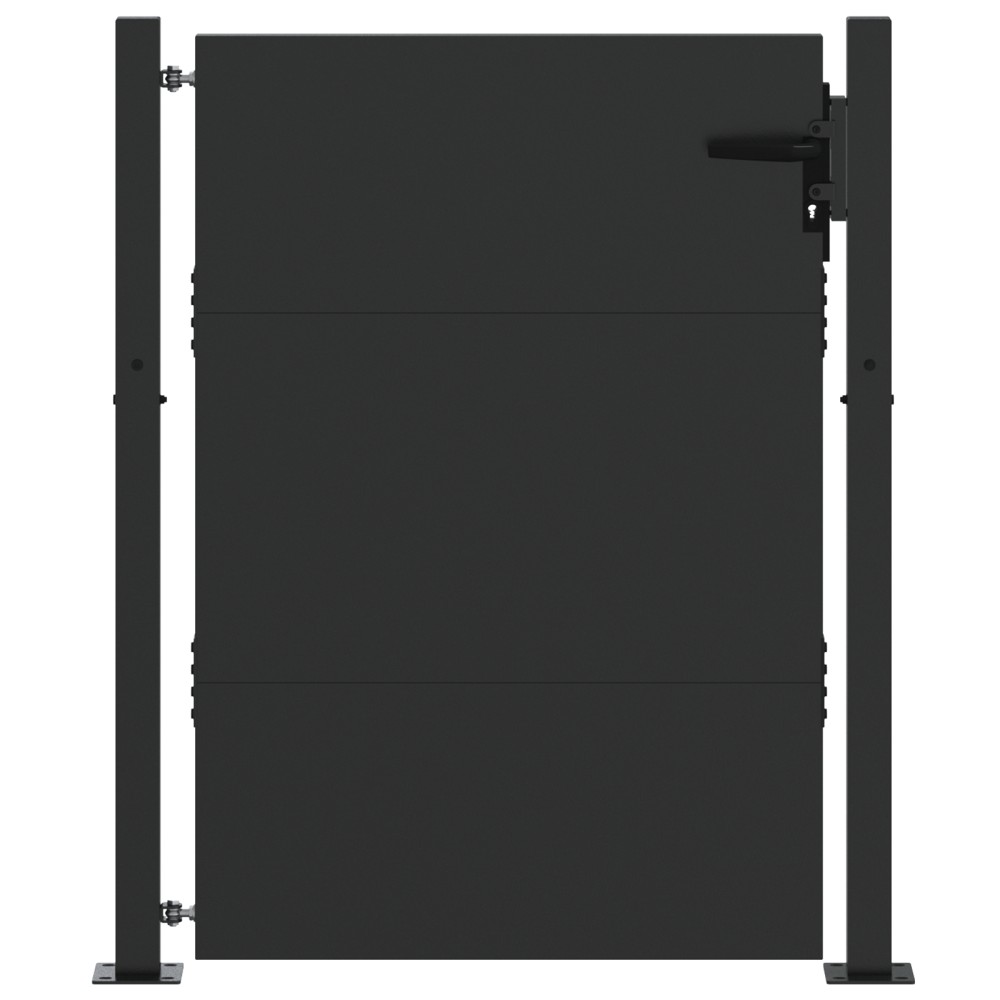 vidaXL Poartă de grădină Negru 105 x 150 cm Oțel vopsit în pulbere