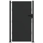 vidaXL Poartă de grădină Negru 105 x 200 cm Oțel vopsit în pulbere