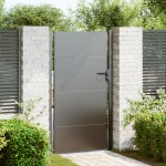 vidaXL Poartă de grădină Negru 105 x 200 cm Oțel vopsit în pulbere